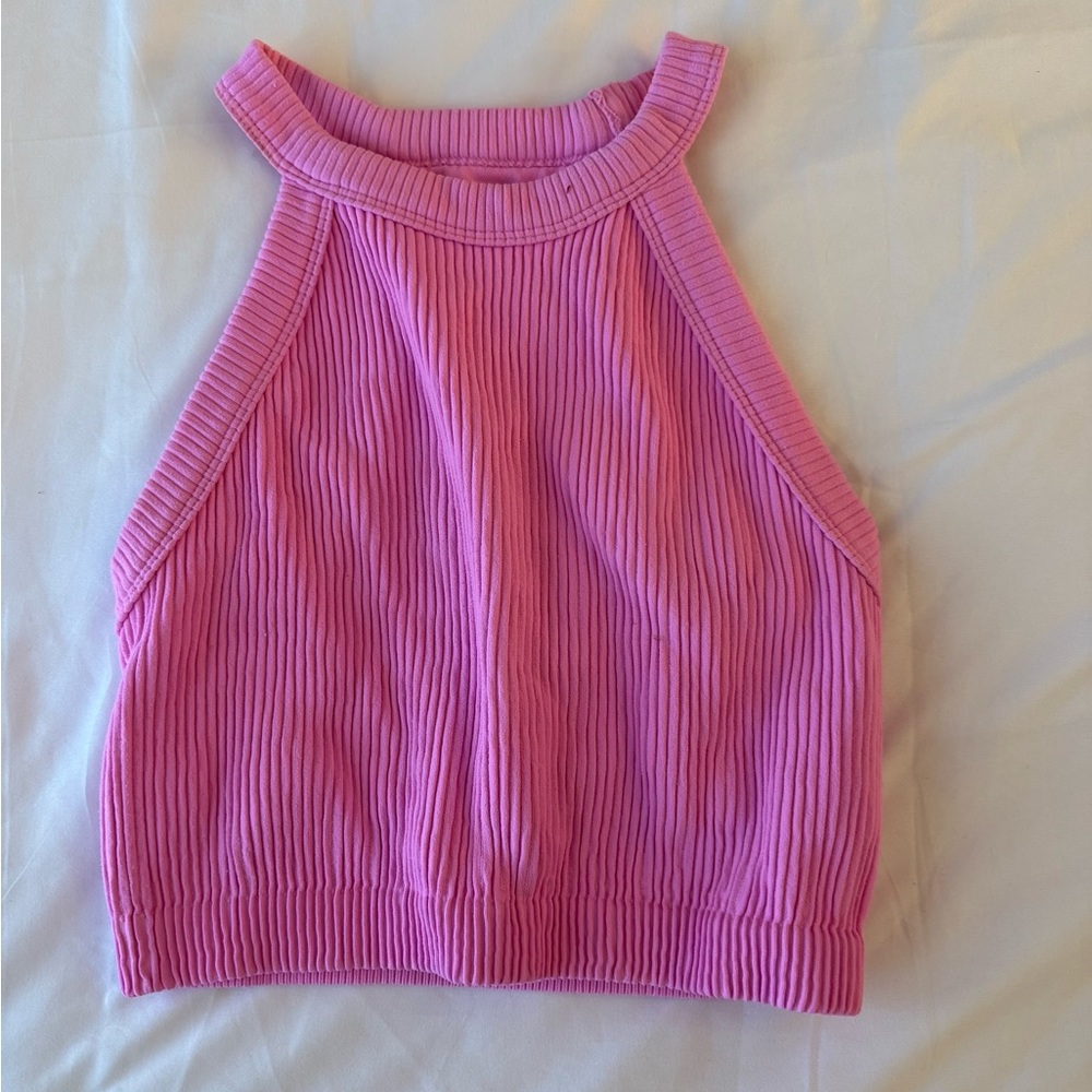 Aerie Vibrant Pink Ribbed Tank Top